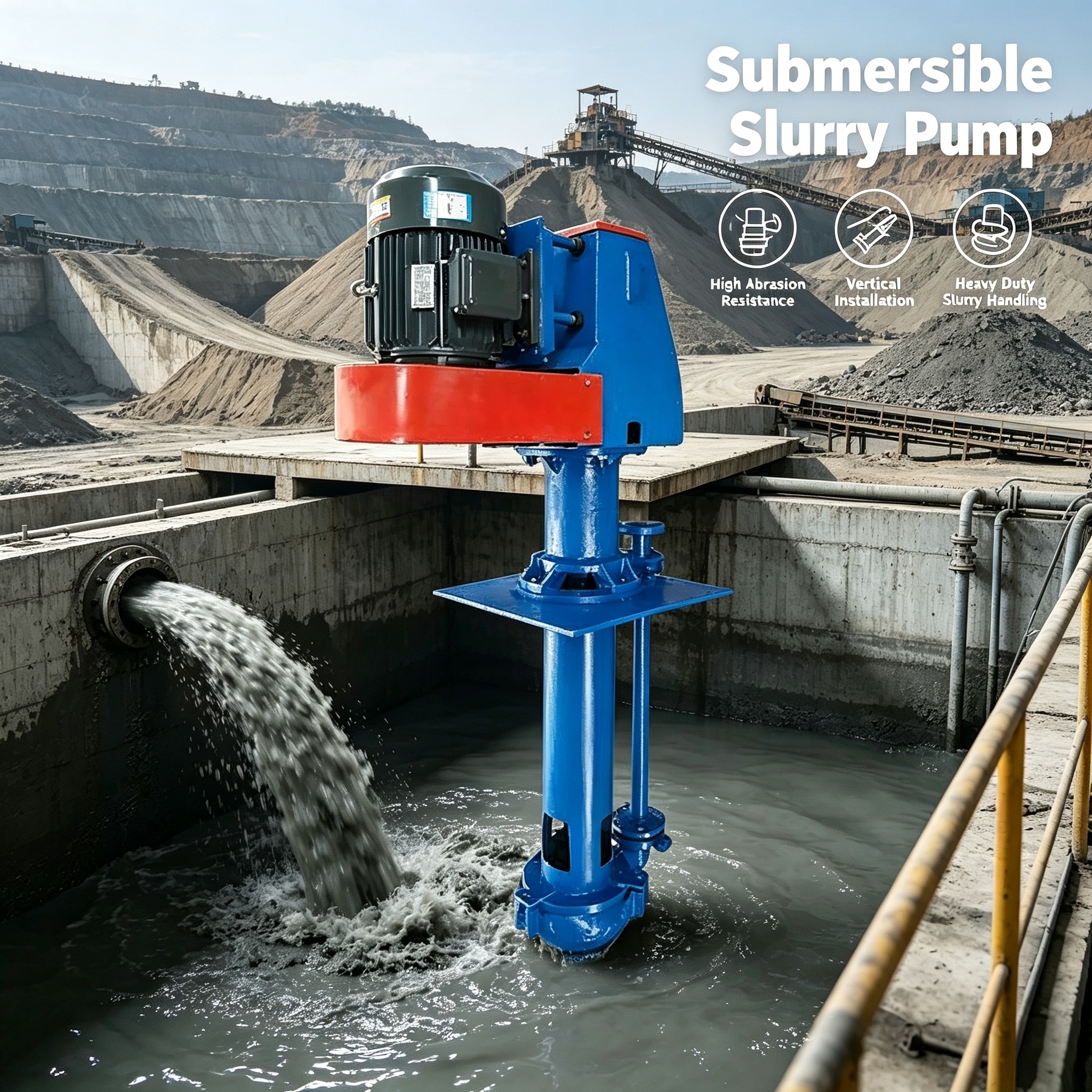 SP/SPR Vertical Slurry Pump | Dual Metal & Rubber Lined Multi-Media Adaptive Pump