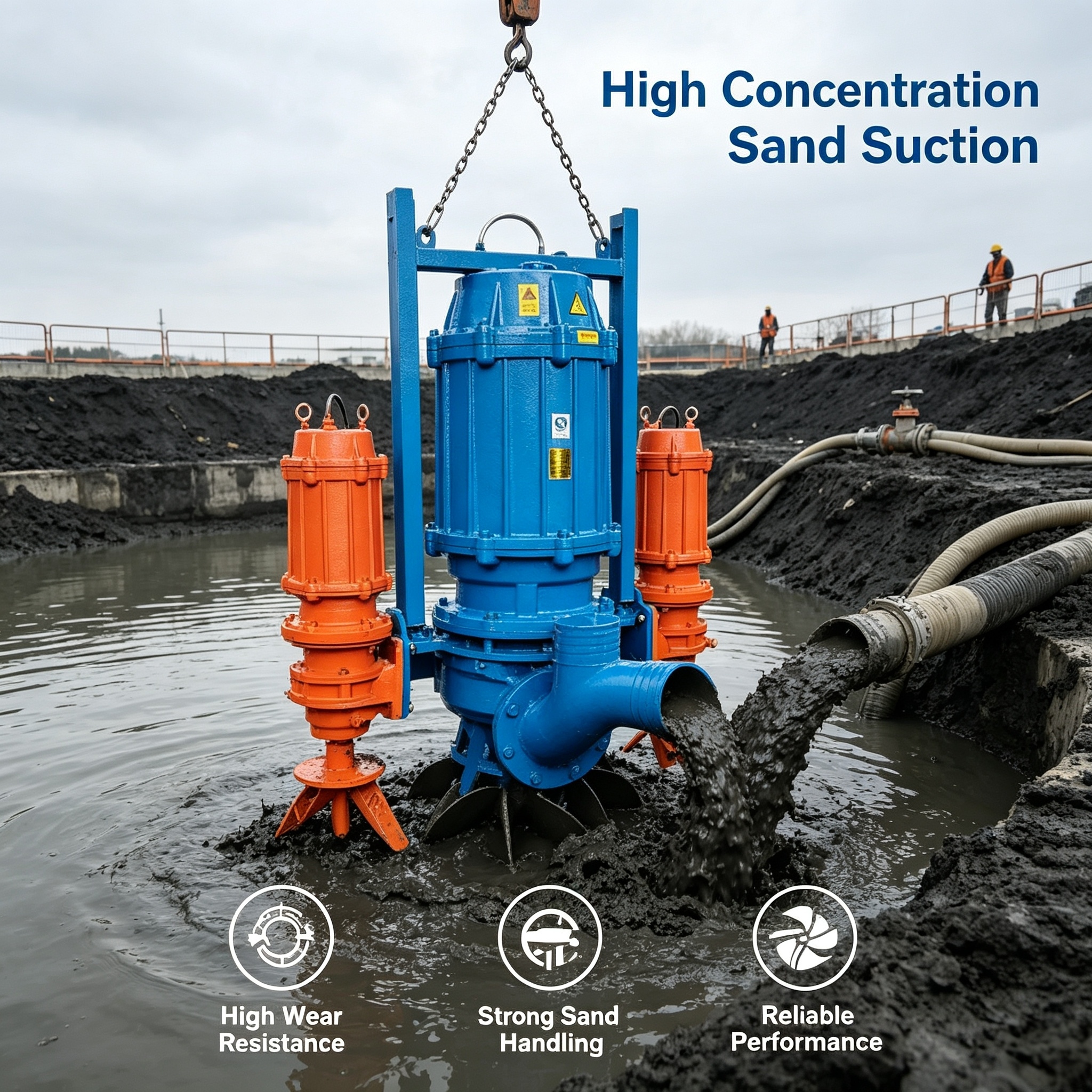 ZJQ Submersible Slurry Pump | IPX8 Fully Waterproof Low-Noise Pump for Eco-Friendly Dredging Projects